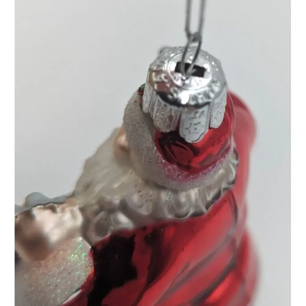 Coca-Cola‎ Kurt Adler Glass Santa Holding 6-Packs Holiday Christmas Ornament